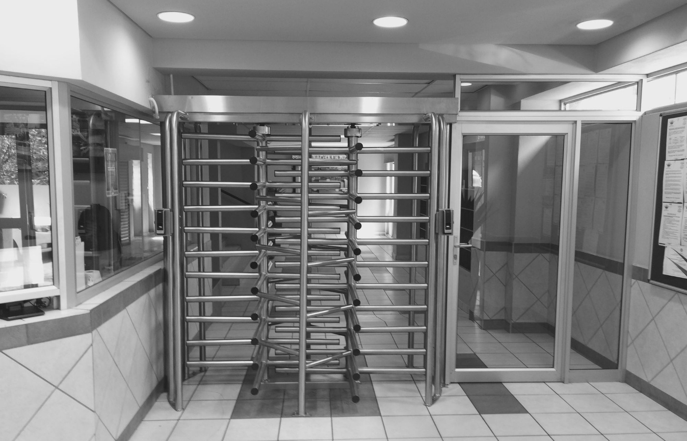 Industrial full-height turnstile installed at a secure South African facility