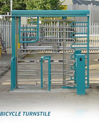 Bicycle access turnstile designed for controlled entry at secure sites