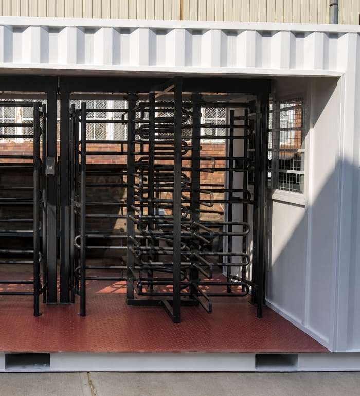 Container turnstiles supplied complete with container and turnstiles for access control